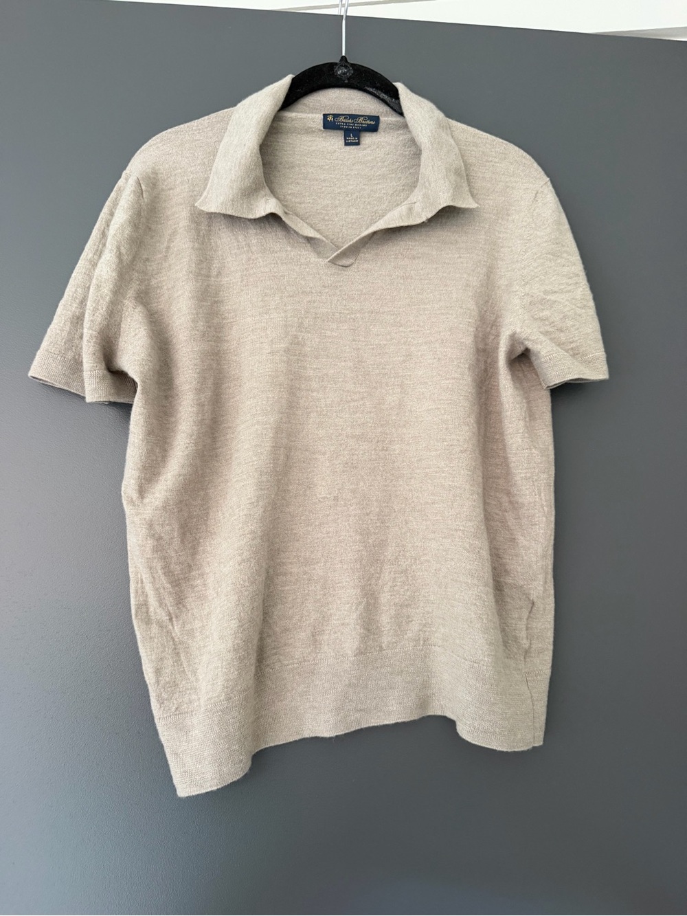 Brooks Brothers Men’s Short Sleeve Polo in Light Beige